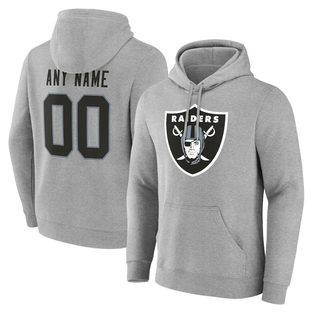 Las Vegas Raiders Team Authentic Personalized Name & Number Hoodie - Gray discount