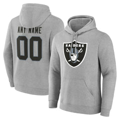 Las Vegas Raiders Team Authentic Personalized Name & Number Hoodie - Gray discount