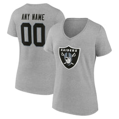 Las Vegas Raiders Women's Team Authentic Personalized Name & Number V-Neck T-Shirt - Gray online
