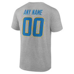 Los Angeles Chargers Team Authentic Personalized Name & Number T-Shirt - Gray outlet
