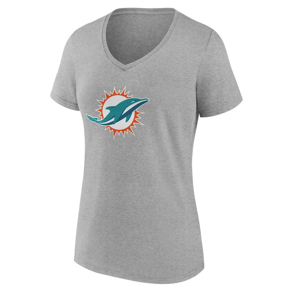 Miami Dolphins Women's Team Authentic Personalized Name & Number V-Neck T-Shirt - Gray outlet