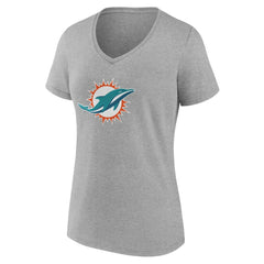 Miami Dolphins Women's Team Authentic Personalized Name & Number V-Neck T-Shirt - Gray outlet