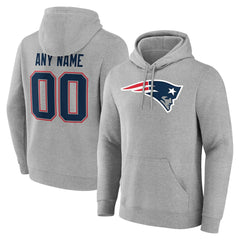 New England Patriots Team Authentic Personalized Name & Number Hoodie - Gray outlet
