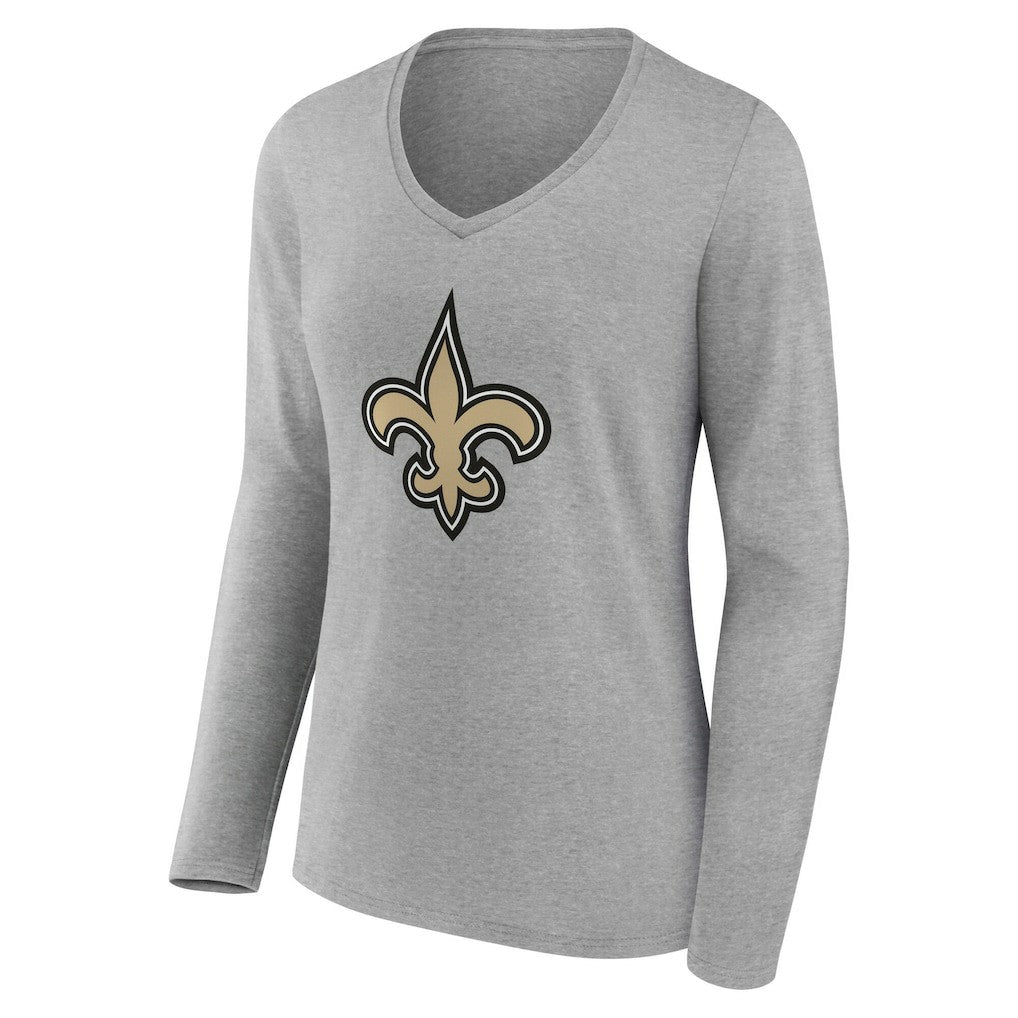 New Orleans Saints Women's Team Authentic Personalized Name & Number Long Sleeve V-Neck T-Shirt - Gray on sale