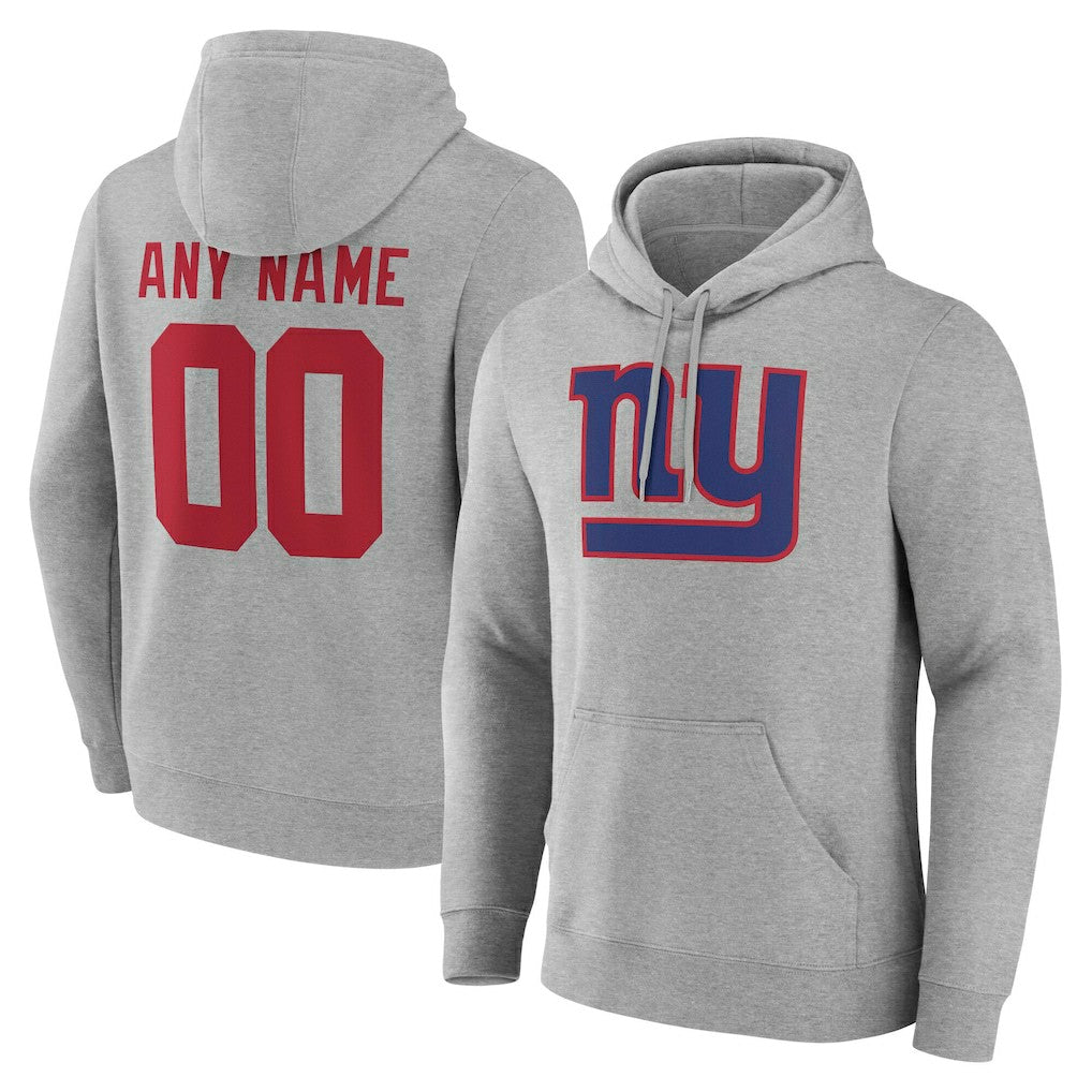 New York Giants Team Authentic Personalized Name & Number Hoodie - Gray sale