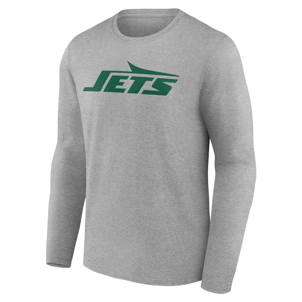New York Jets Team Authentic Personalized Name & Number Long Sleeve T-Shirt - Gray discount