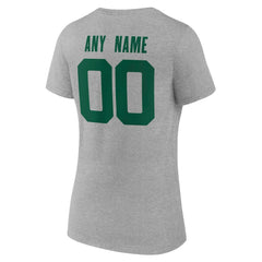 New York Jets Women's Team Authentic Personalized Name & Number V-Neck T-Shirt - Gray discount