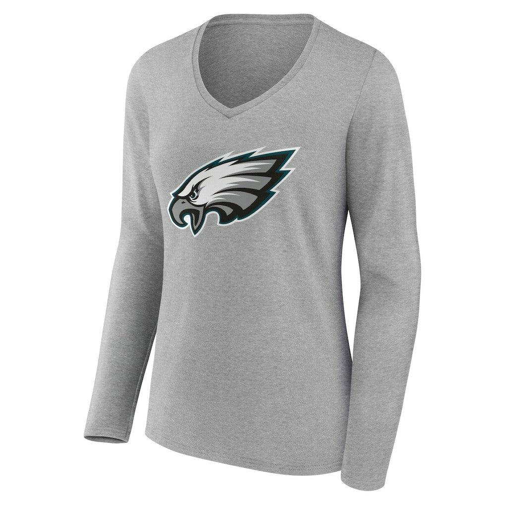 Philadelphia Eagles Women's Team Authentic Personalized Name & Number Long Sleeve V-Neck T-Shirt - Gray online