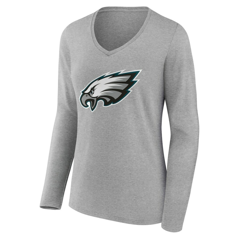 Philadelphia Eagles Women's Team Authentic Personalized Name & Number Long Sleeve V-Neck T-Shirt - Gray online