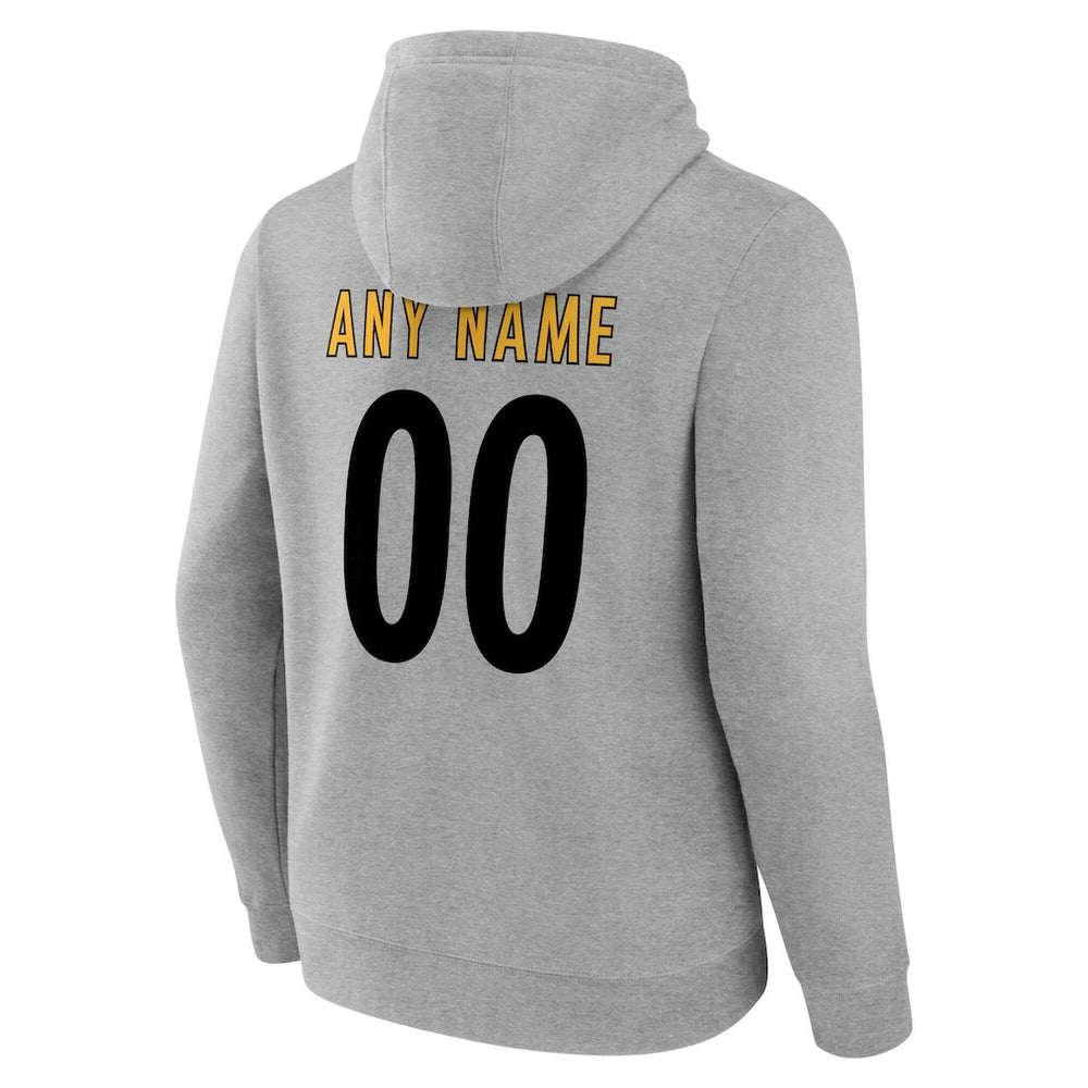 Pittsburgh Steelers Team Authentic Personalized Name & Number Hoodie - Gray online