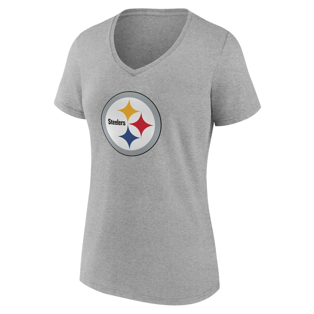 Pittsburgh Steelers Women's Team Authentic Personalized Name & Number V-Neck T-Shirt - Gray cheap