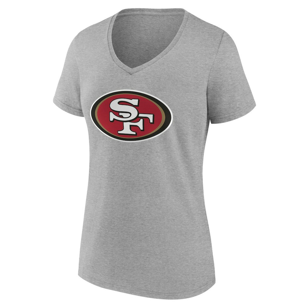 San Francisco 49ers Women's Team Authentic Personalized Name & Number V-Neck T-Shirt - Gray for sale