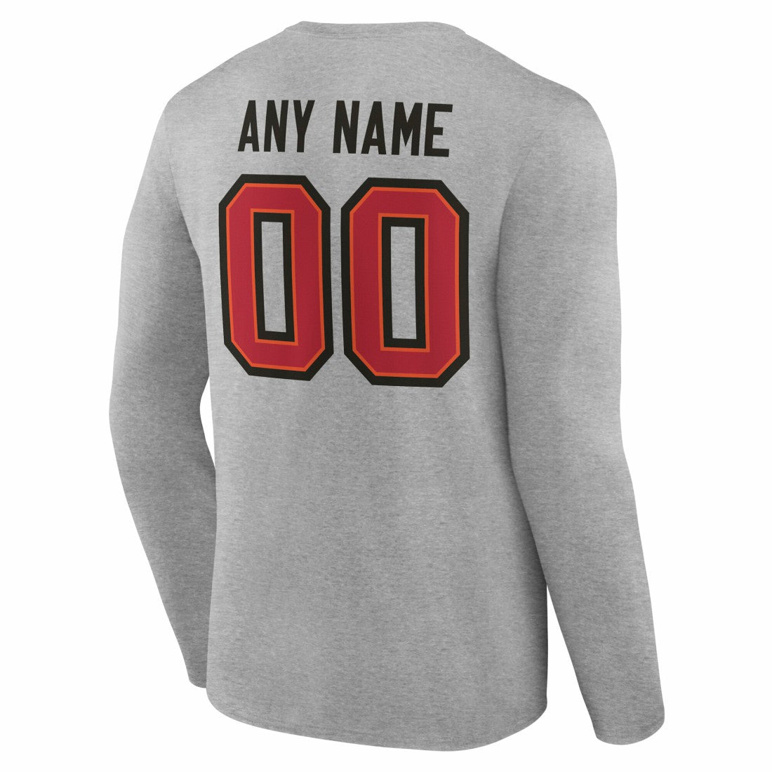 Tampa Bay Buccaneers Team Authentic Personalized Name & Number Long Sleeve T-Shirt - Gray on sale