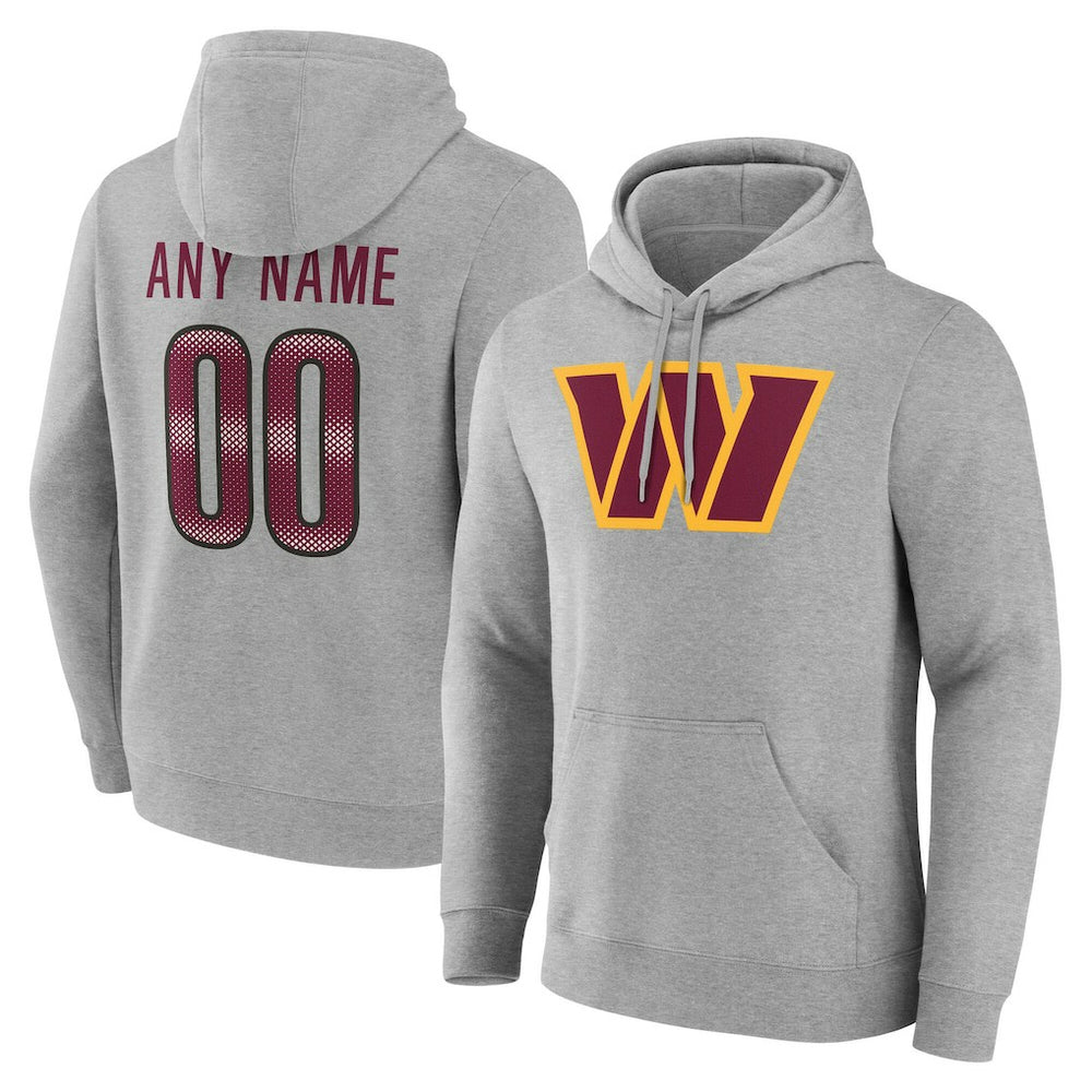 Washington Commanders Team Authentic Personalized Name & Number Hoodie - Gray online