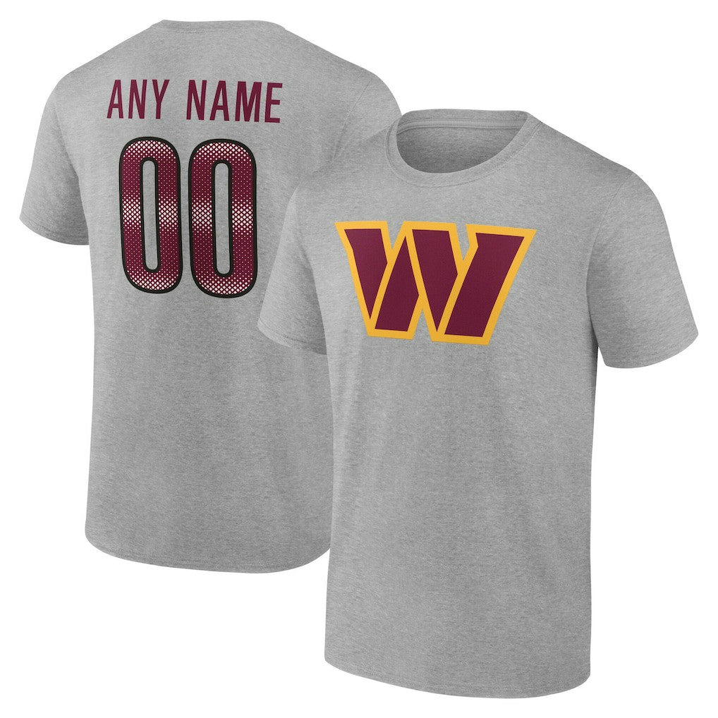 Washington Commanders Team Authentic Personalized Name & Number T-Shirt - Gray outlet
