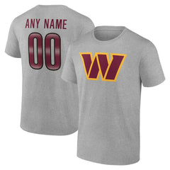Washington Commanders Team Authentic Personalized Name & Number T-Shirt - Gray outlet