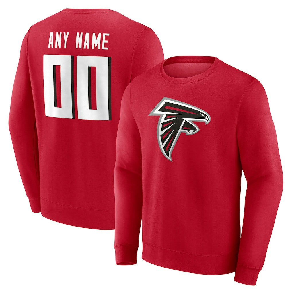 Atlanta Falcons Team Authentic Personalized Name & Number Sweatshirt - Red online