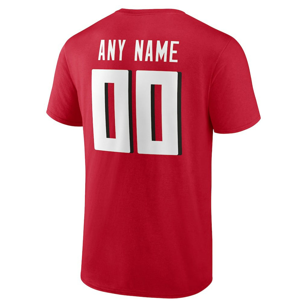 Atlanta Falcons Team Authentic Personalized Name & Number T-Shirt - Red sale