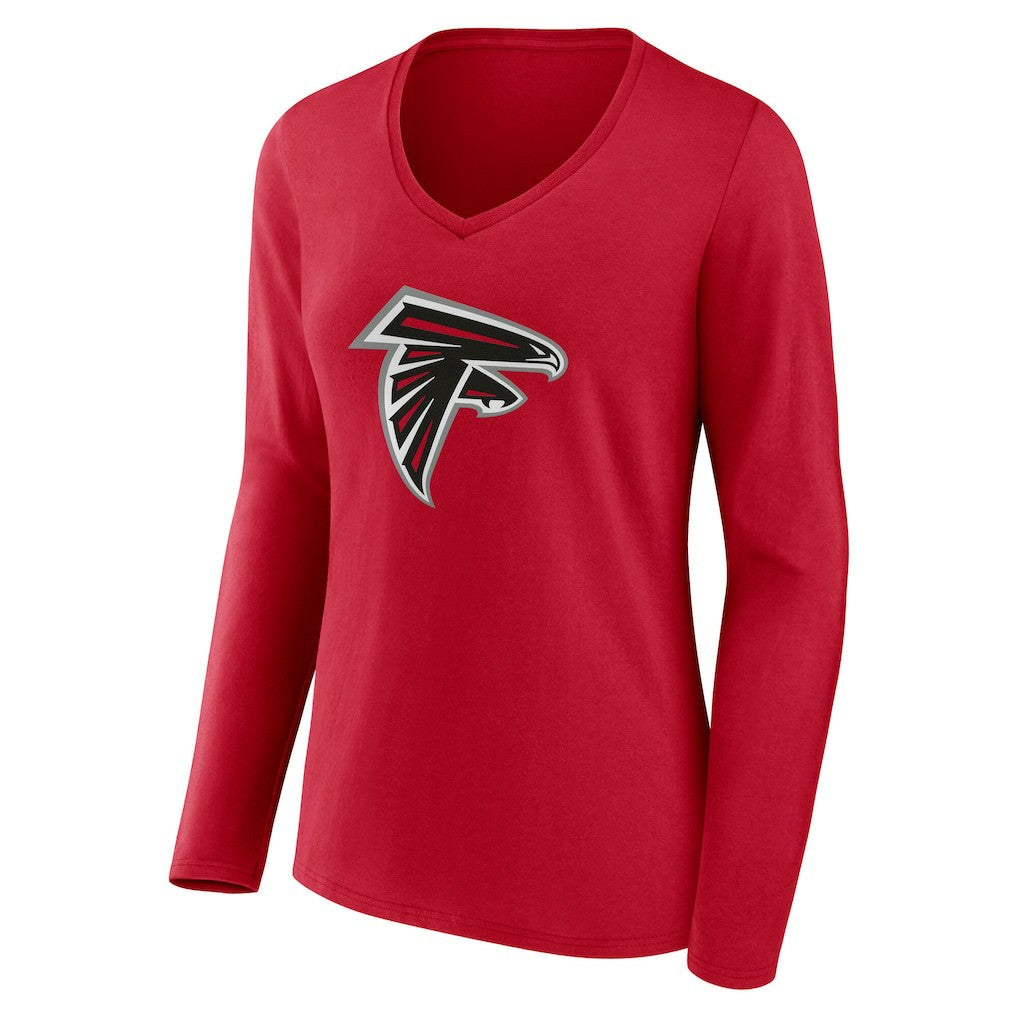 Atlanta Falcons Women's Team Authentic Personalized Name & Number Long Sleeve V-Neck T-Shirt - Red outlet