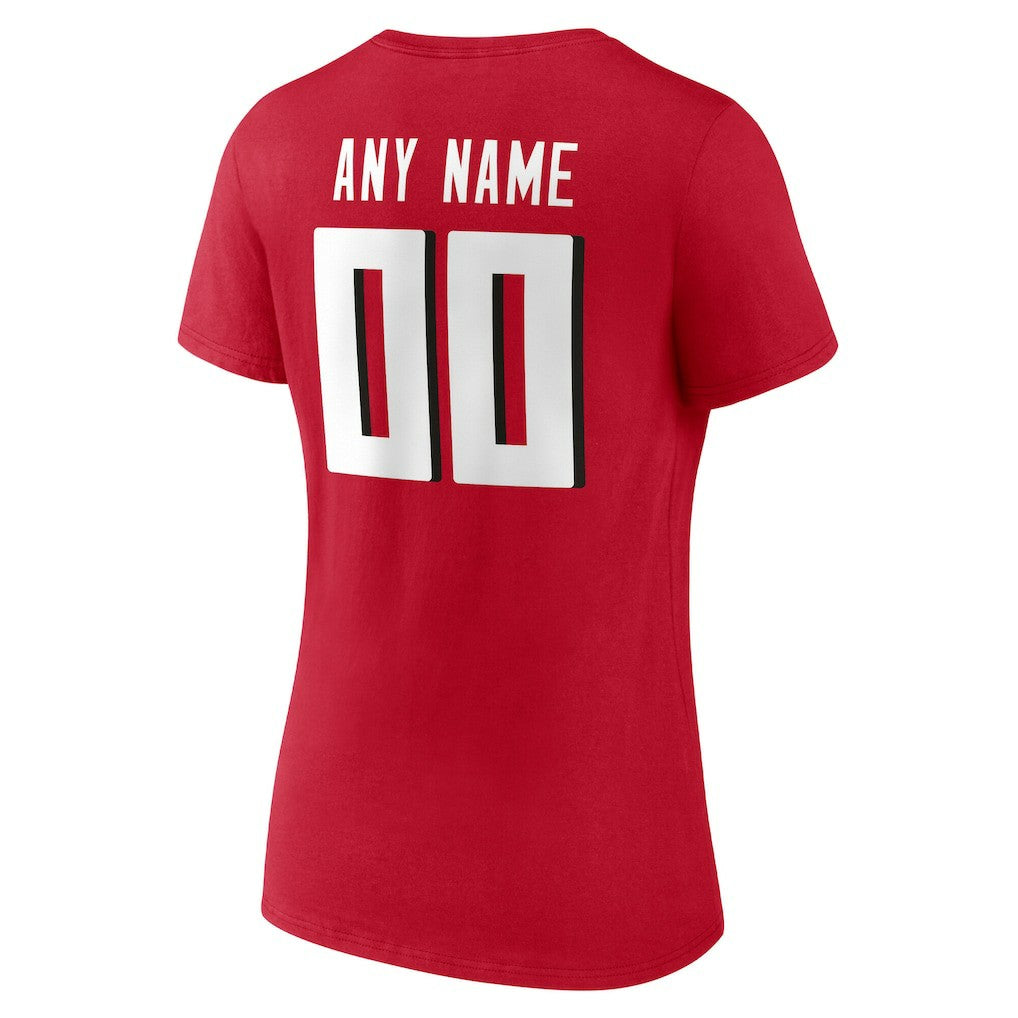 Atlanta Falcons Women's Team Authentic Personalized Name & Number V-Neck T-Shirt - Red online