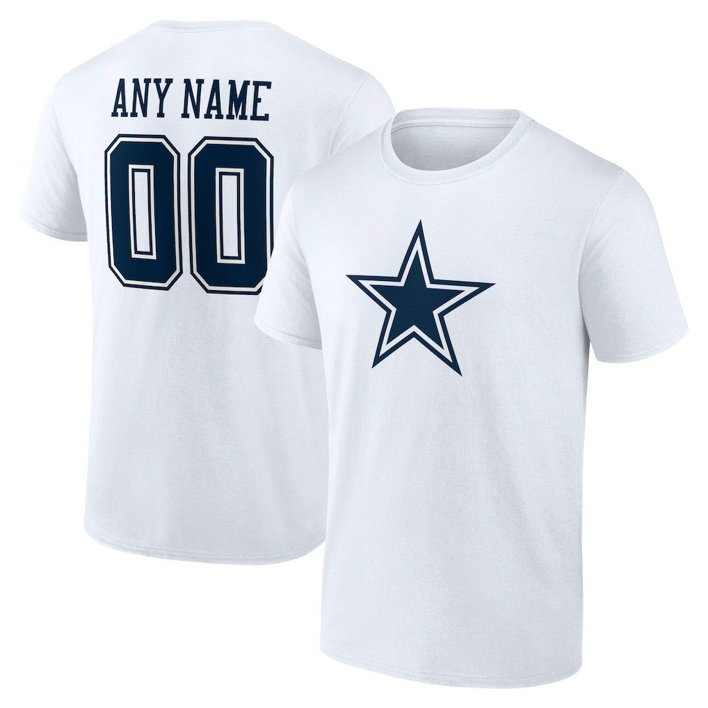 Dallas Cowboys Team Authentic Personalized Name & Number T-Shirt - White online