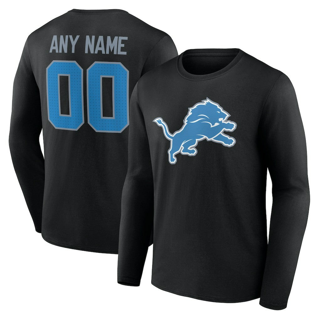 Detroit Lions Team Authentic Personalized Name & Number Long Sleeve T-Shirt - Black online