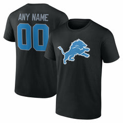 Detroit Lions Team Authentic Personalized Name & Number T-Shirt - Black sale