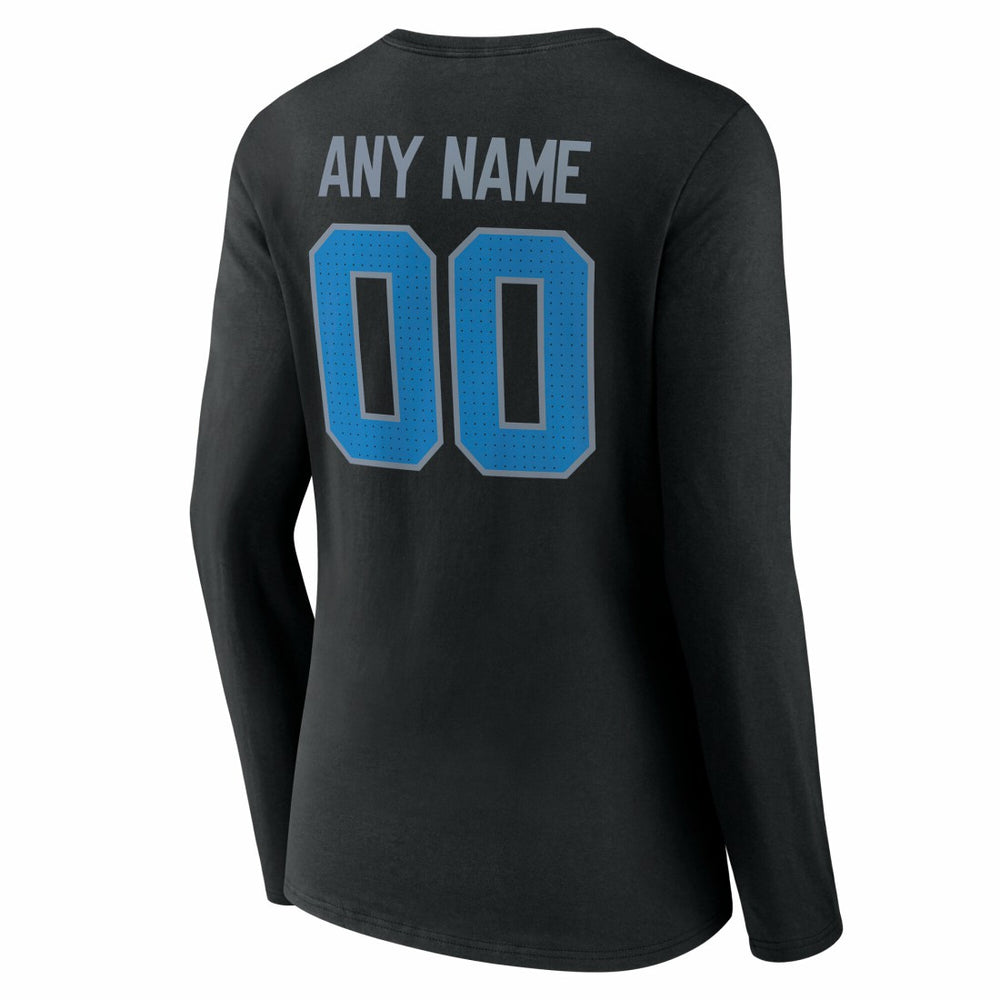 Detroit Lions Women's Team Authentic Personalized Name & Number Long Sleeve V-Neck T-Shirt - Black cheap