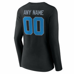 Detroit Lions Women's Team Authentic Personalized Name & Number Long Sleeve V-Neck T-Shirt - Black cheap