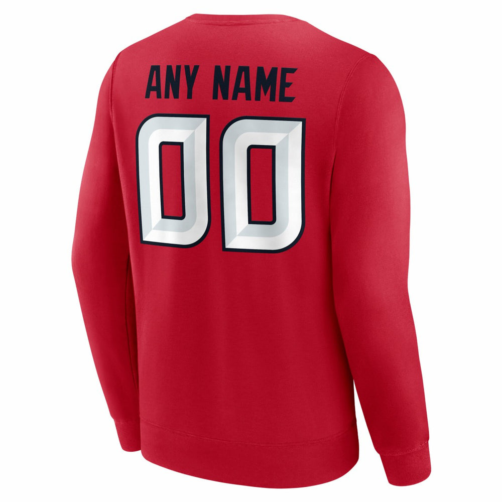 Houston Texans Team Authentic Personalized Name & Number Sweatshirt - Red sale