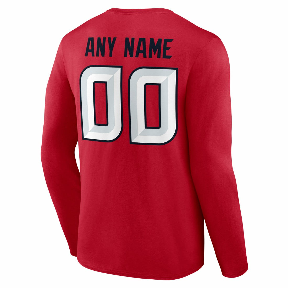 Houston Texans Team Authentic Personalized Name & Number Long Sleeve T-Shirt - Red online
