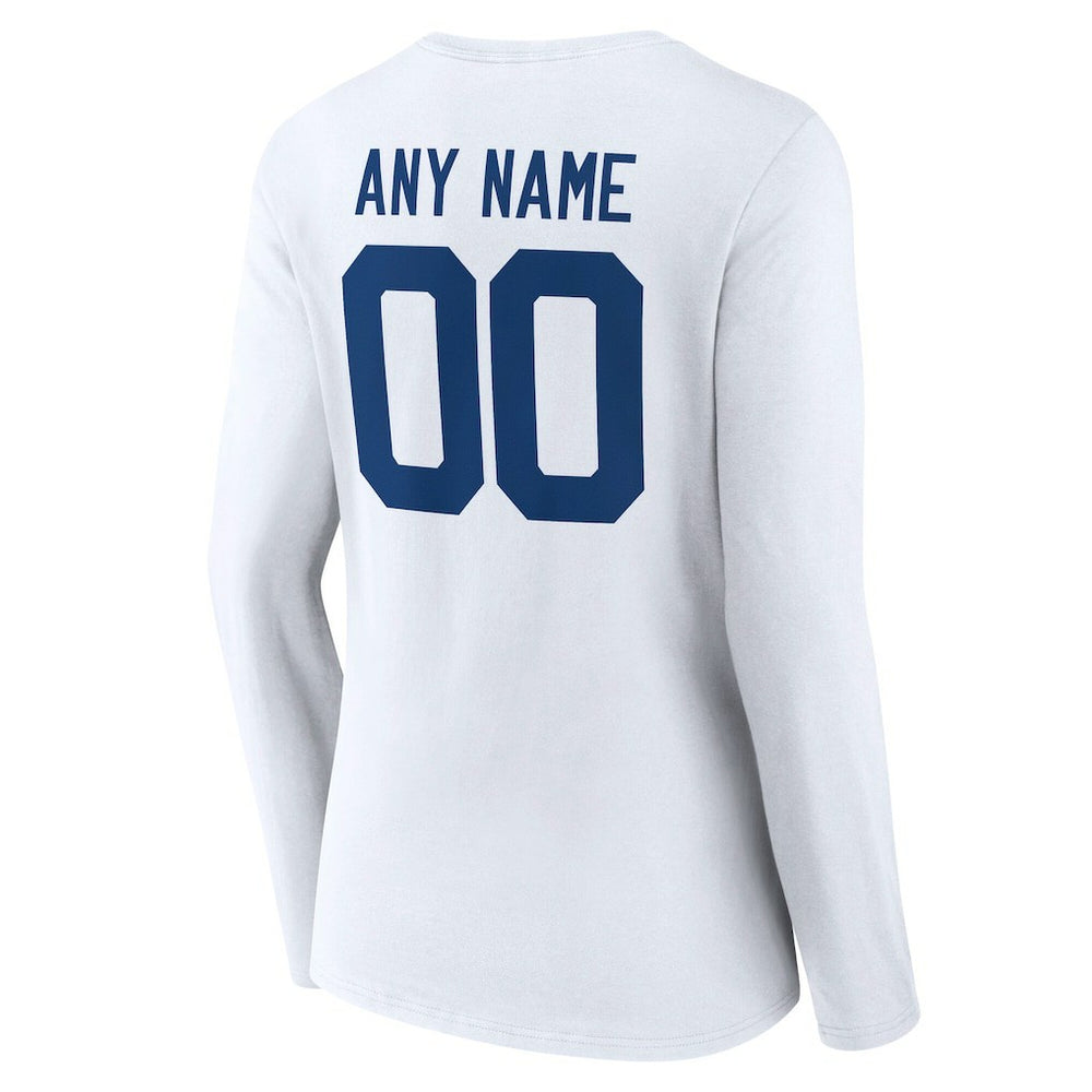 Indianapolis Colts Women's Team Authentic Personalized Name & Number Long Sleeve V-Neck T-Shirt - White outlet