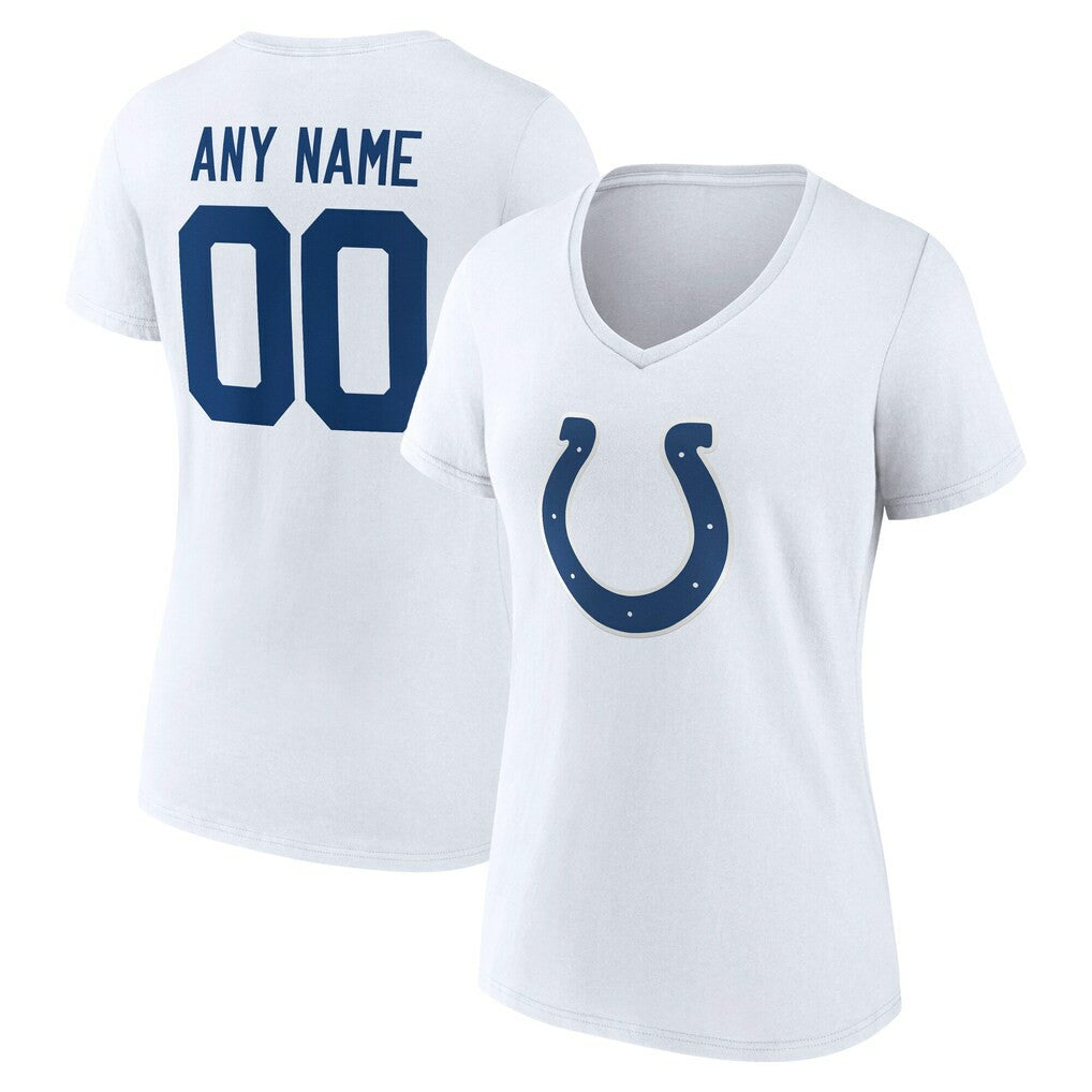 Indianapolis Colts Women's Team Authentic Personalized Name & Number V-Neck T-Shirt - White online