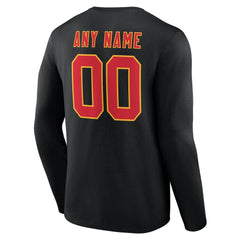 Kansas City Chiefs Team Authentic Personalized Name & Number Long Sleeve T-Shirt - Black sale