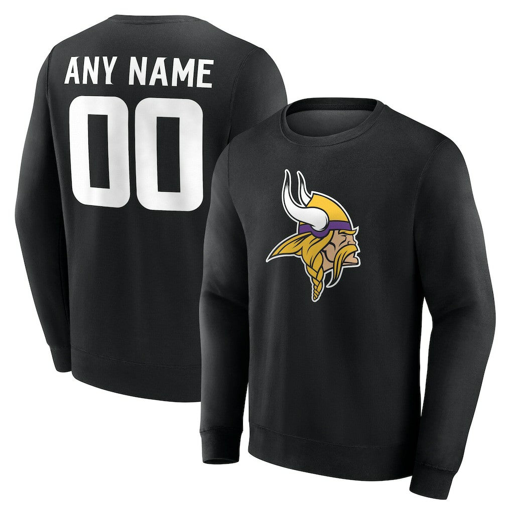 Minnesota Vikings Team Authentic Personalized Name & Number Sweatshirt - Black online