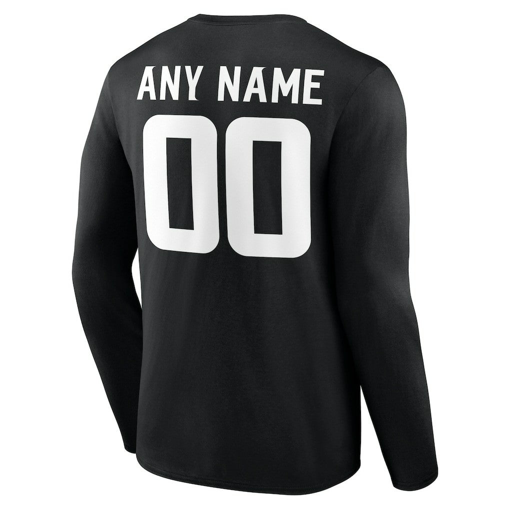 Minnesota Vikings Team Authentic Personalized Name & Number Long Sleeve T-Shirt - Black outlet