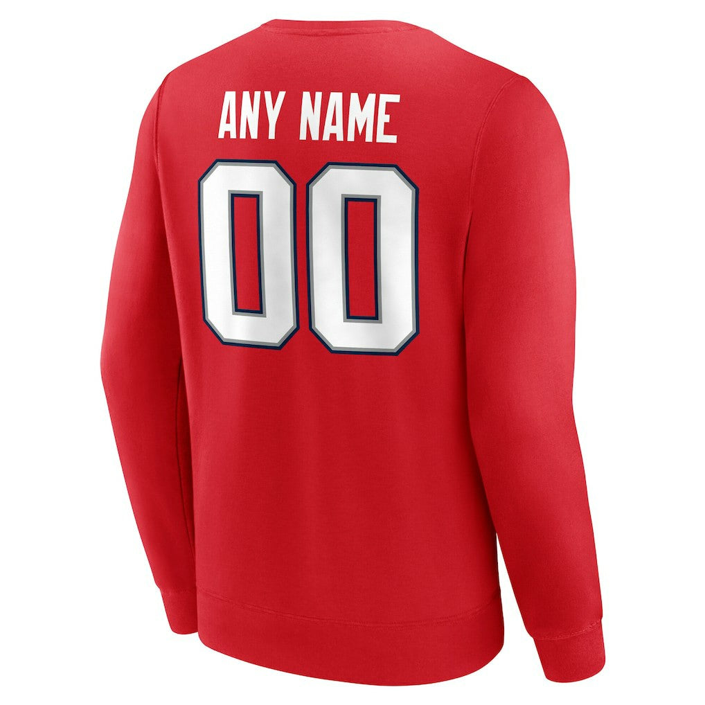 New England Patriots Team Authentic Personalized Name & Number Sweatshirt - Red cheap
