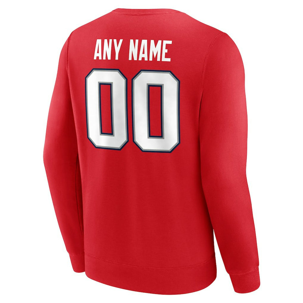 New England Patriots Team Authentic Personalized Name & Number Sweatshirt - Red cheap