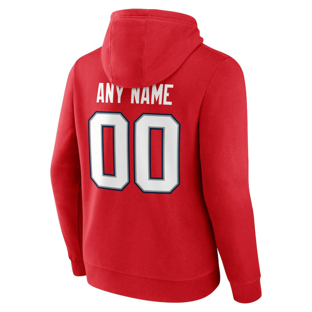New England Patriots Team Authentic Personalized Name & Number Hoodie - Red discount