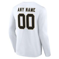 New Orleans Saints Team Authentic Personalized Name & Number Long Sleeve T-Shirt - White sale