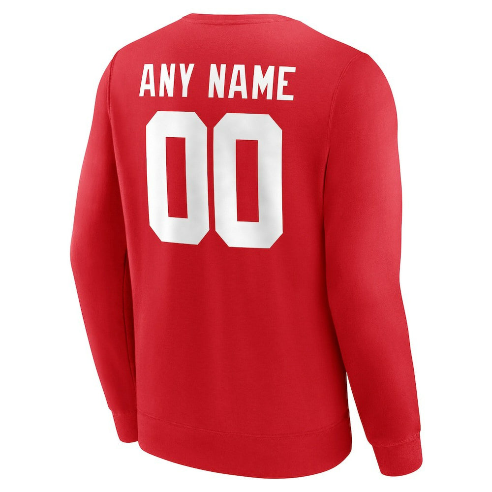 New York Giants Team Authentic Personalized Name & Number Sweatshirt - Red outlet