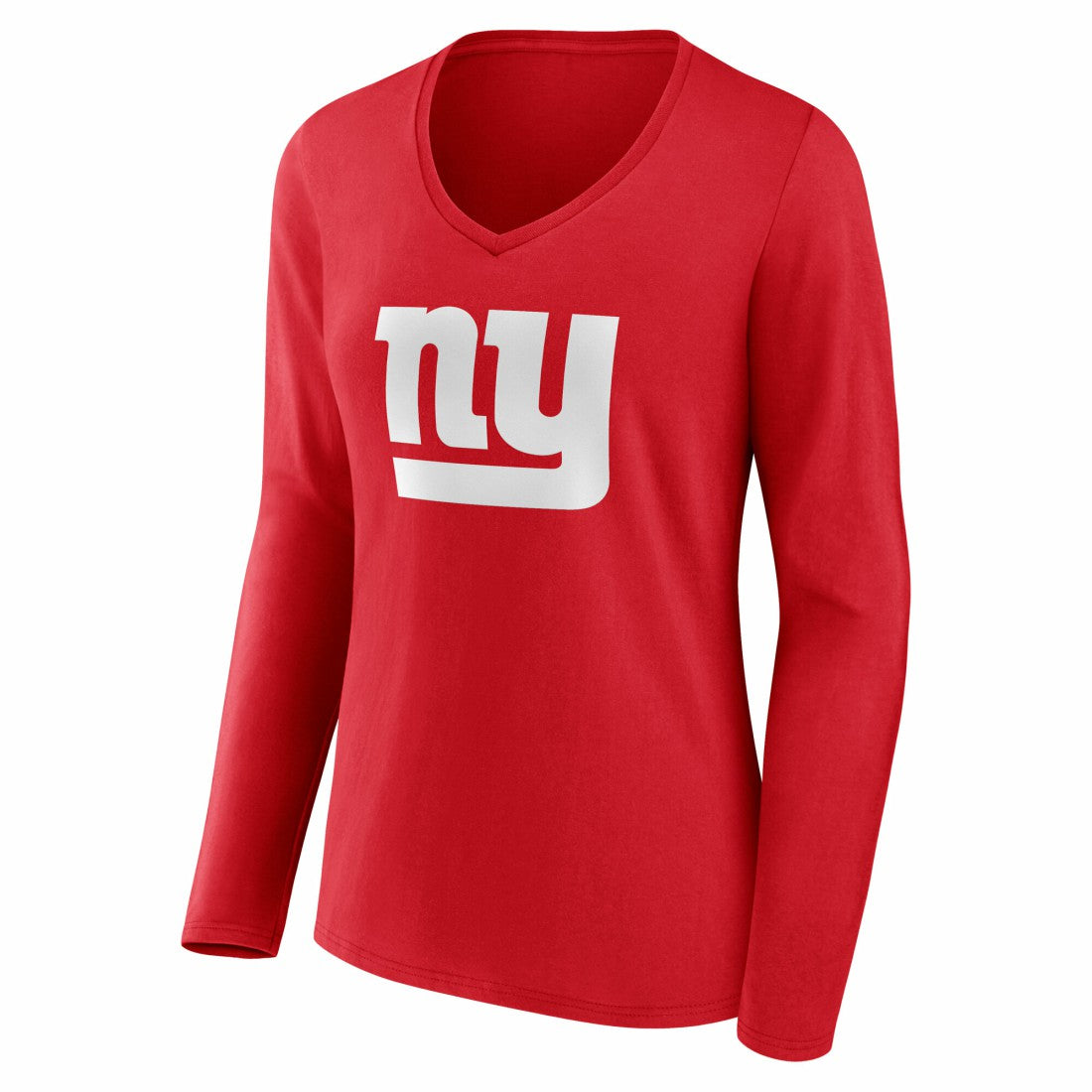 New York Giants Women's Team Authentic Personalized Name & Number Long Sleeve V-Neck T-Shirt - Red for sale