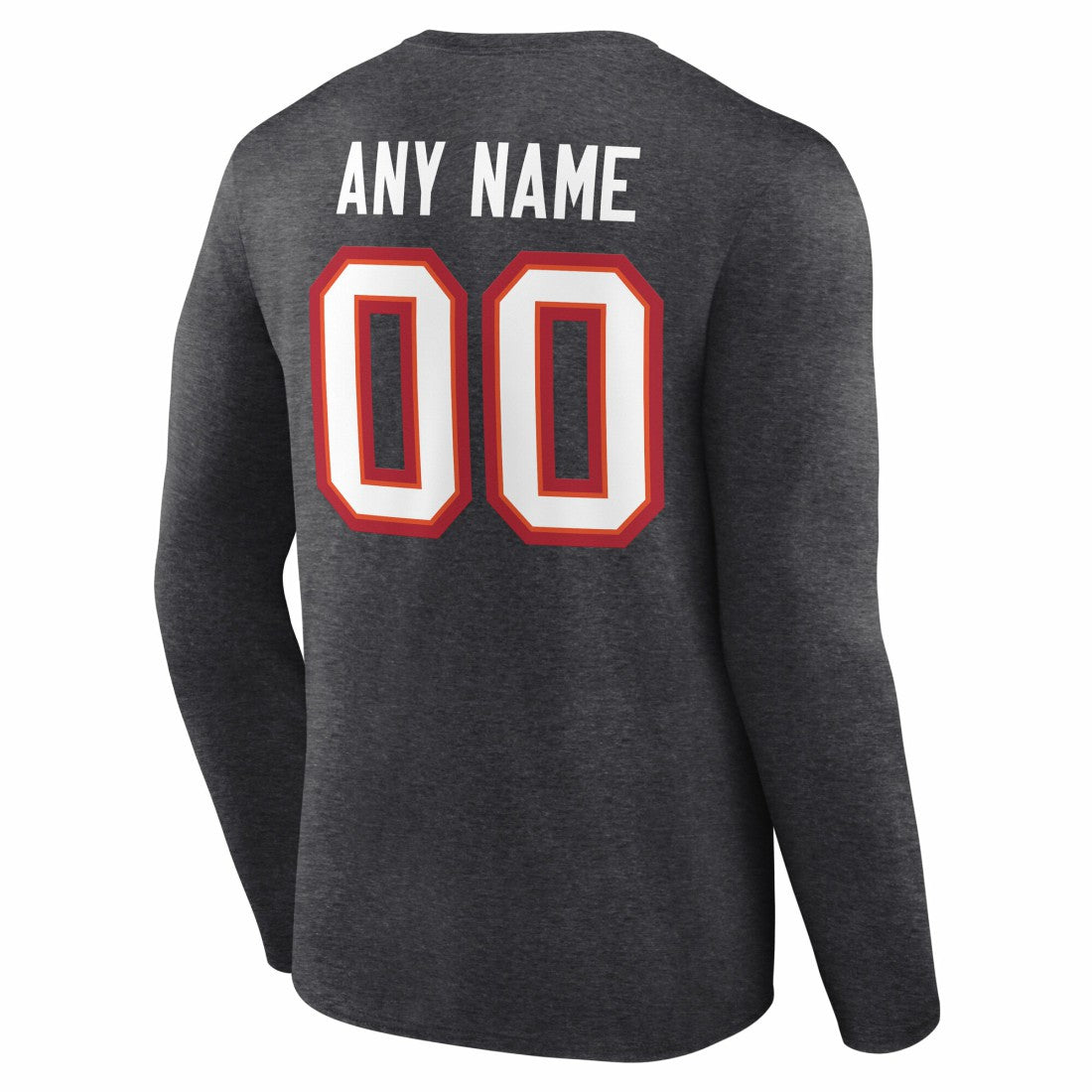 Tampa Bay Buccaneers Team Authentic Personalized Name & Number Long Sleeve T-Shirt - Charcoal on sale