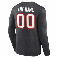 Tampa Bay Buccaneers Team Authentic Personalized Name & Number Long Sleeve T-Shirt - Charcoal on sale