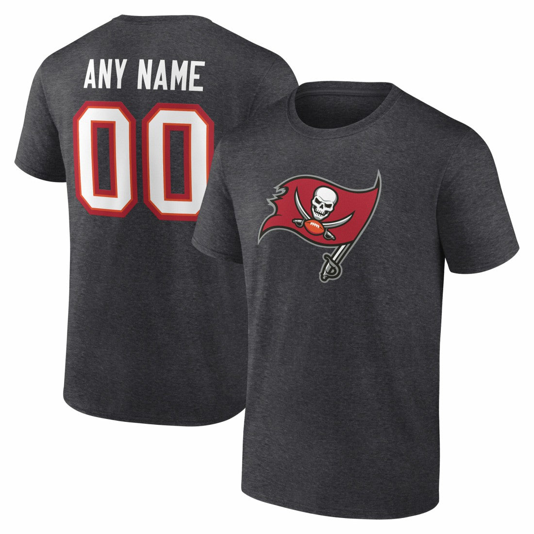 Tampa Bay Buccaneers Team Authentic Personalized Name & Number T-Shirt - Charcoal online