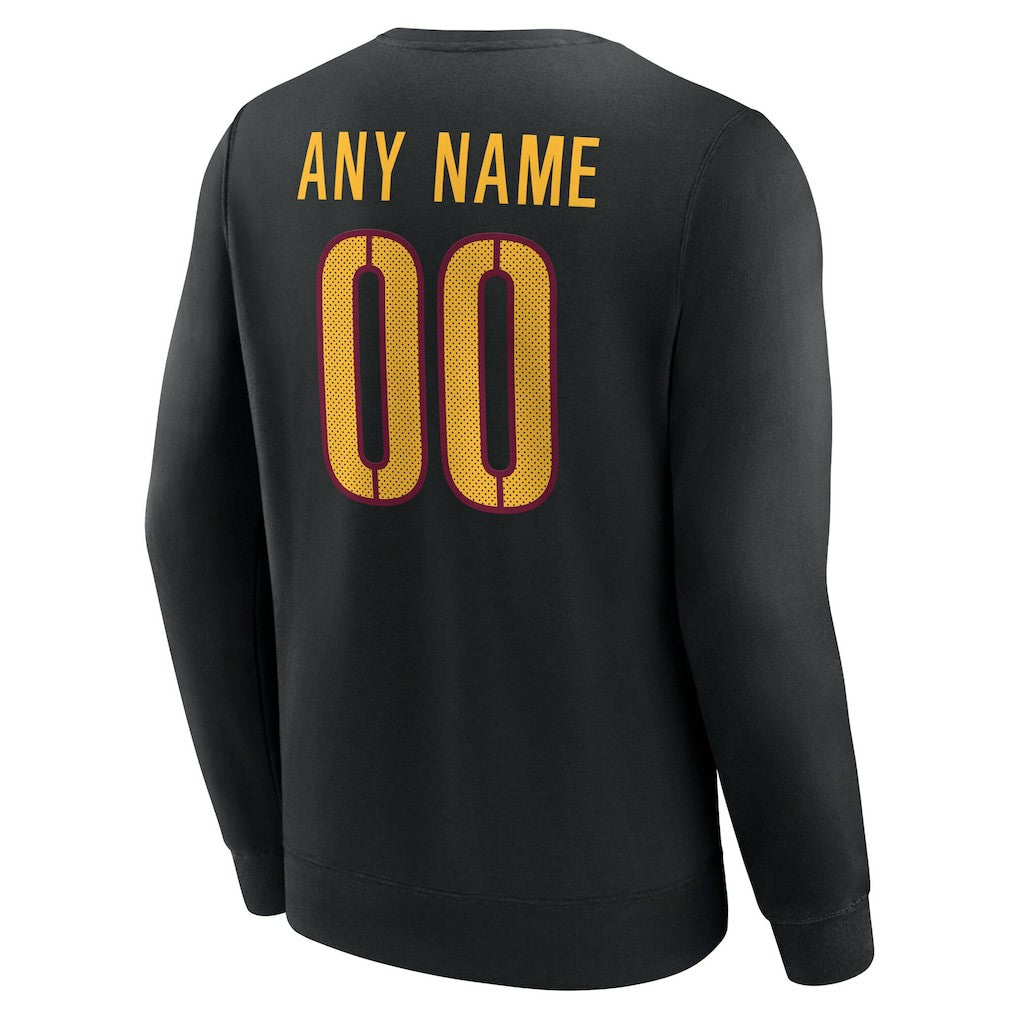 Washington Commanders Team Authentic Personalized Name & Number Sweatshirt - Black sale