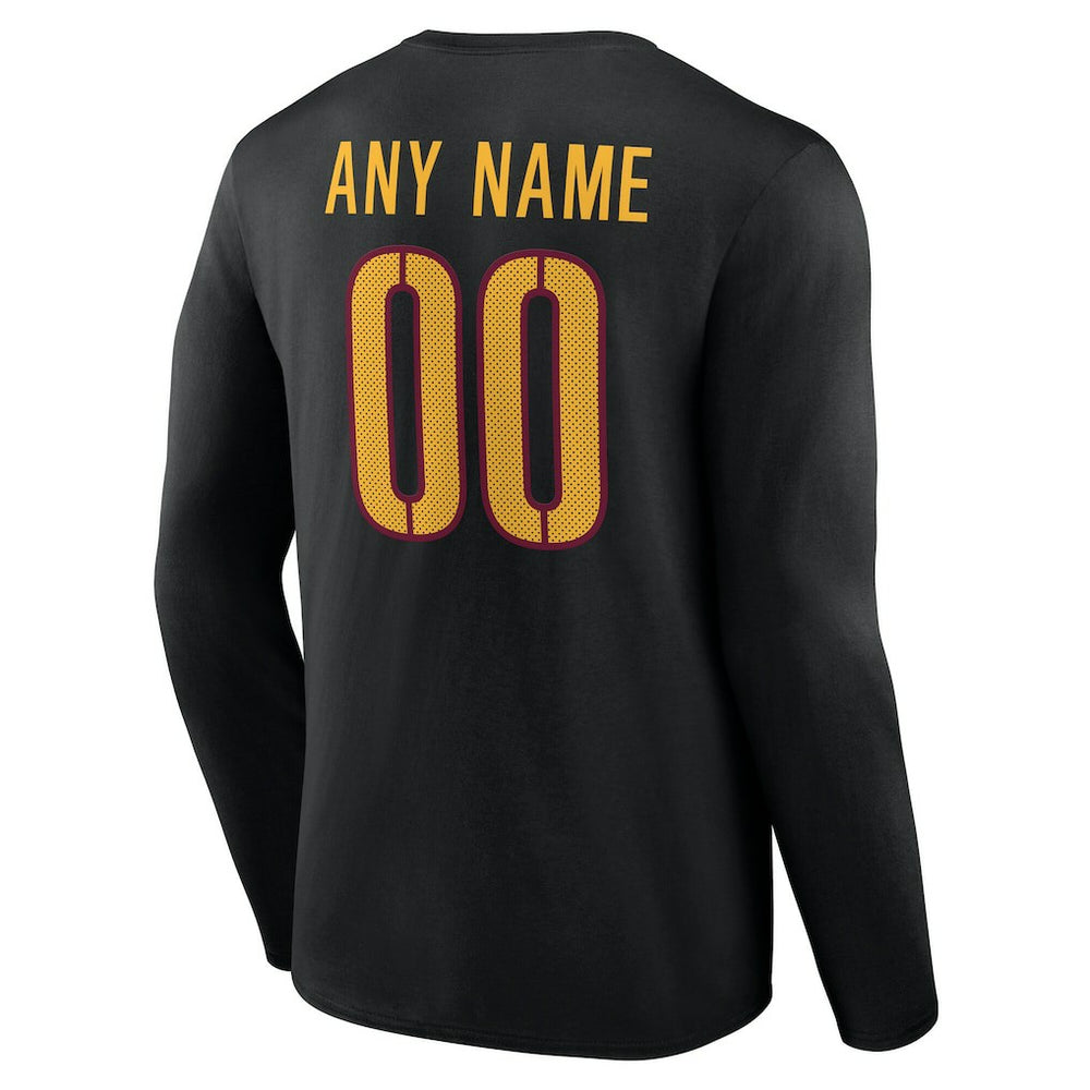 Washington Commanders Team Authentic Personalized Name & Number Long Sleeve T-Shirt - Black outlet