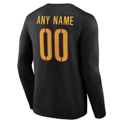 Washington Commanders Team Authentic Personalized Name & Number Long Sleeve T-Shirt - Black outlet