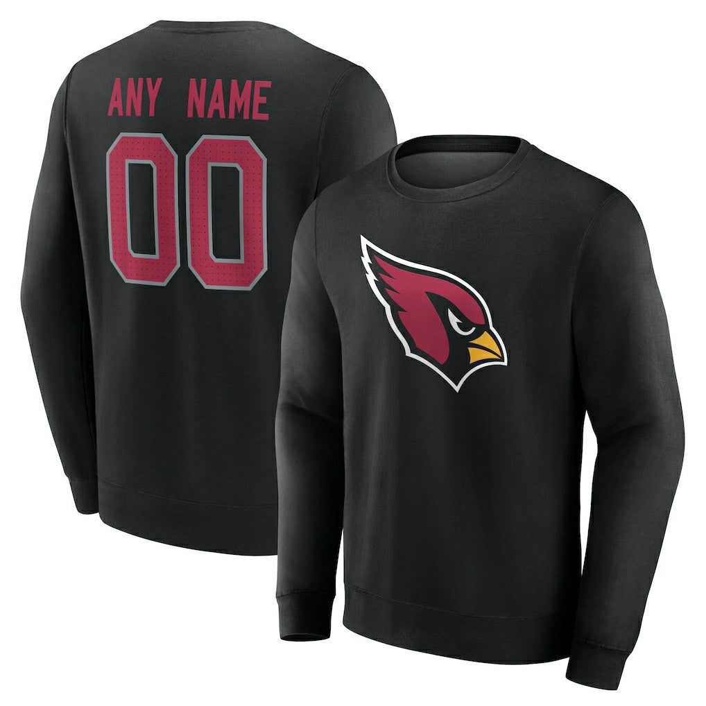 Arizona Cardinals Team Authentic Personalized Name & Number Sweatshirt - Black sale