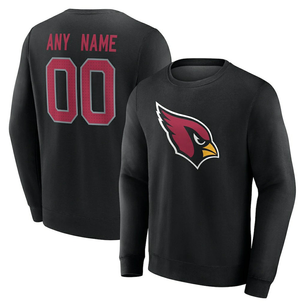 Arizona Cardinals Team Authentic Personalized Name & Number Sweatshirt - Black sale